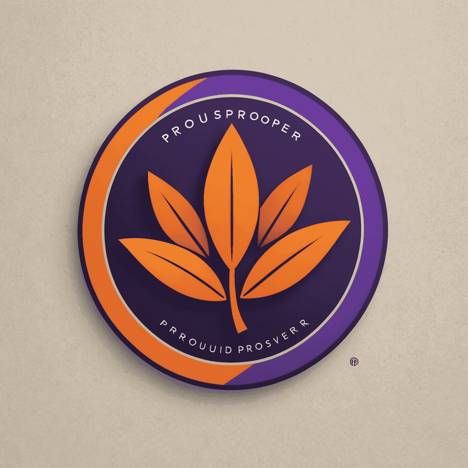 ProudlyProsper logo featuring a stylized orange and purple emblem representing growth and success