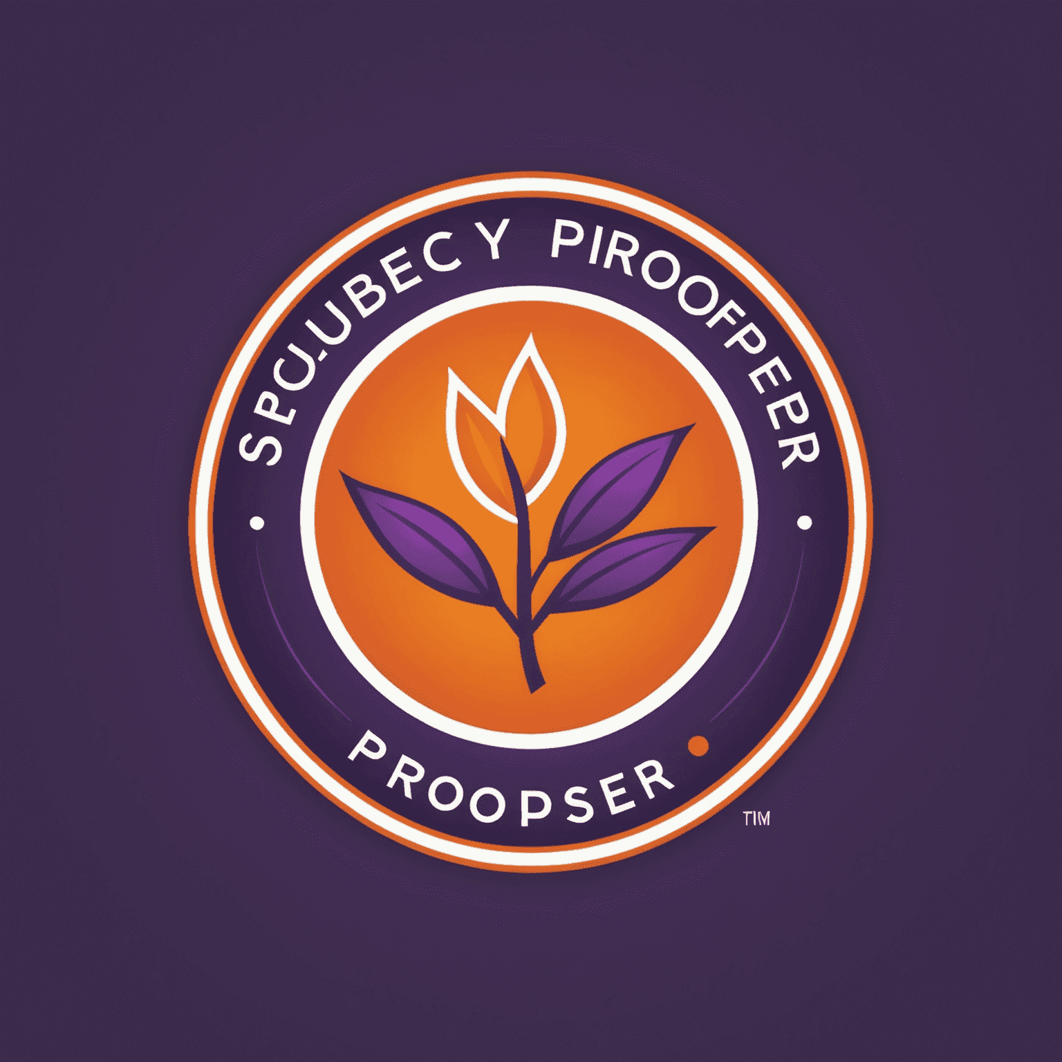 ProudlyProsper logo featuring a stylized orange and purple emblem representing growth and success