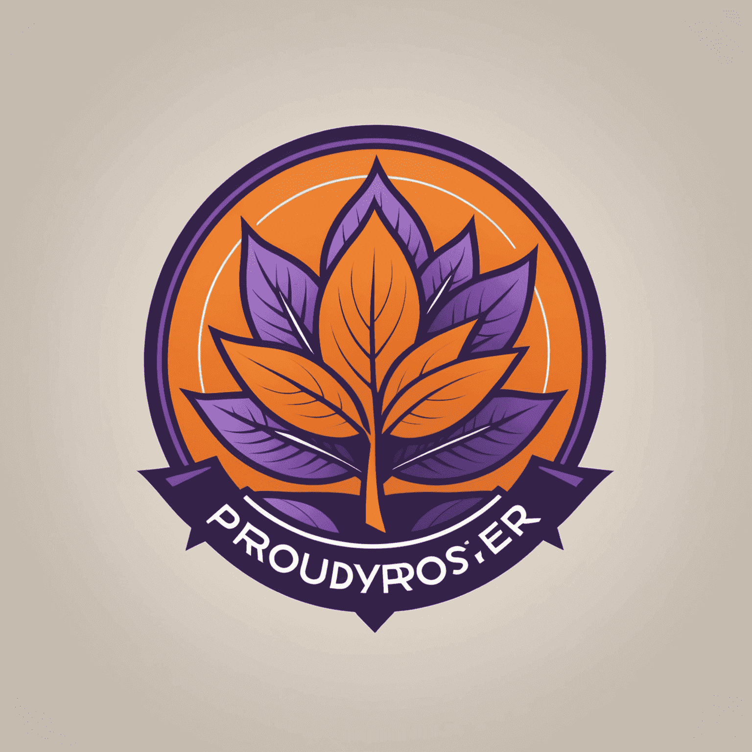 ProudlyProsper logo featuring a stylized orange and purple emblem representing growth and success