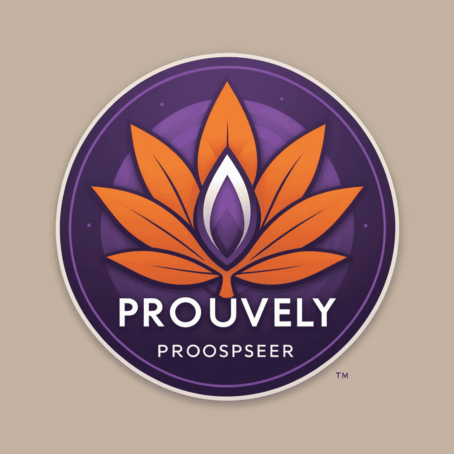 ProudlyProsper logo featuring a stylized orange and purple emblem representing growth and success